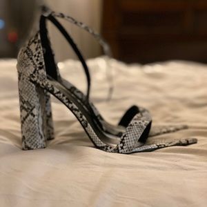 Pretty Little Thing Snakeskin Heels
